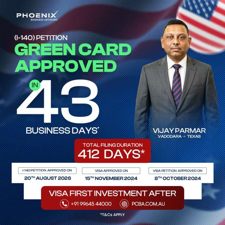 Vijay Parmar U.S. Green Card (I-140) Approved — Phoenix Business Advisory 